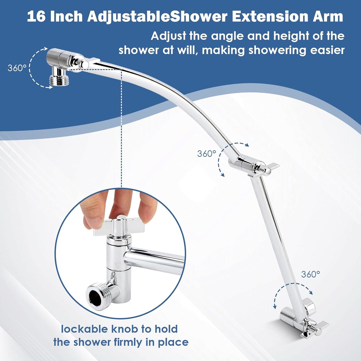 Extensión ducha metal 16pulg latón ajustable
