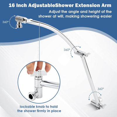 Extensión ducha metal 16pulg latón ajustable