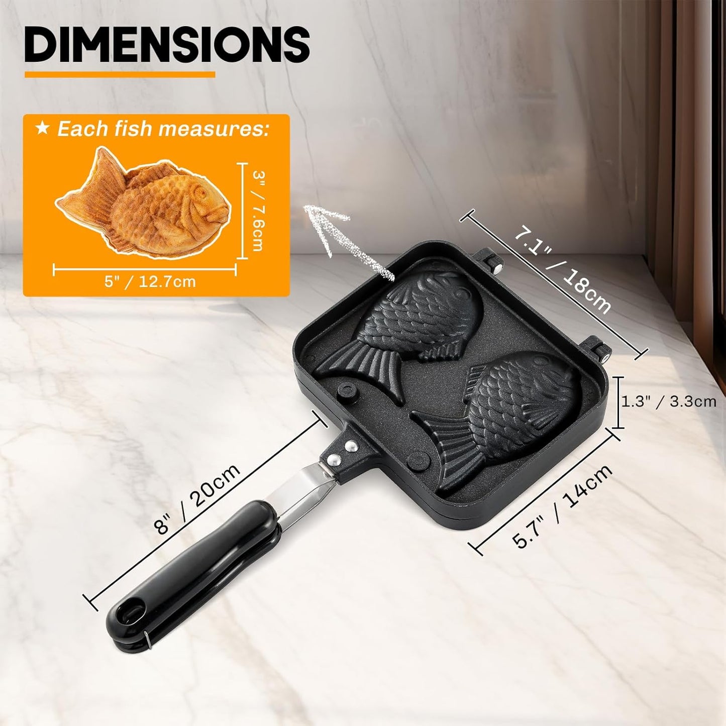 Molde Taiyaki para pasteles de pescado y sándwiches, prensa panini con sartén antiadherente