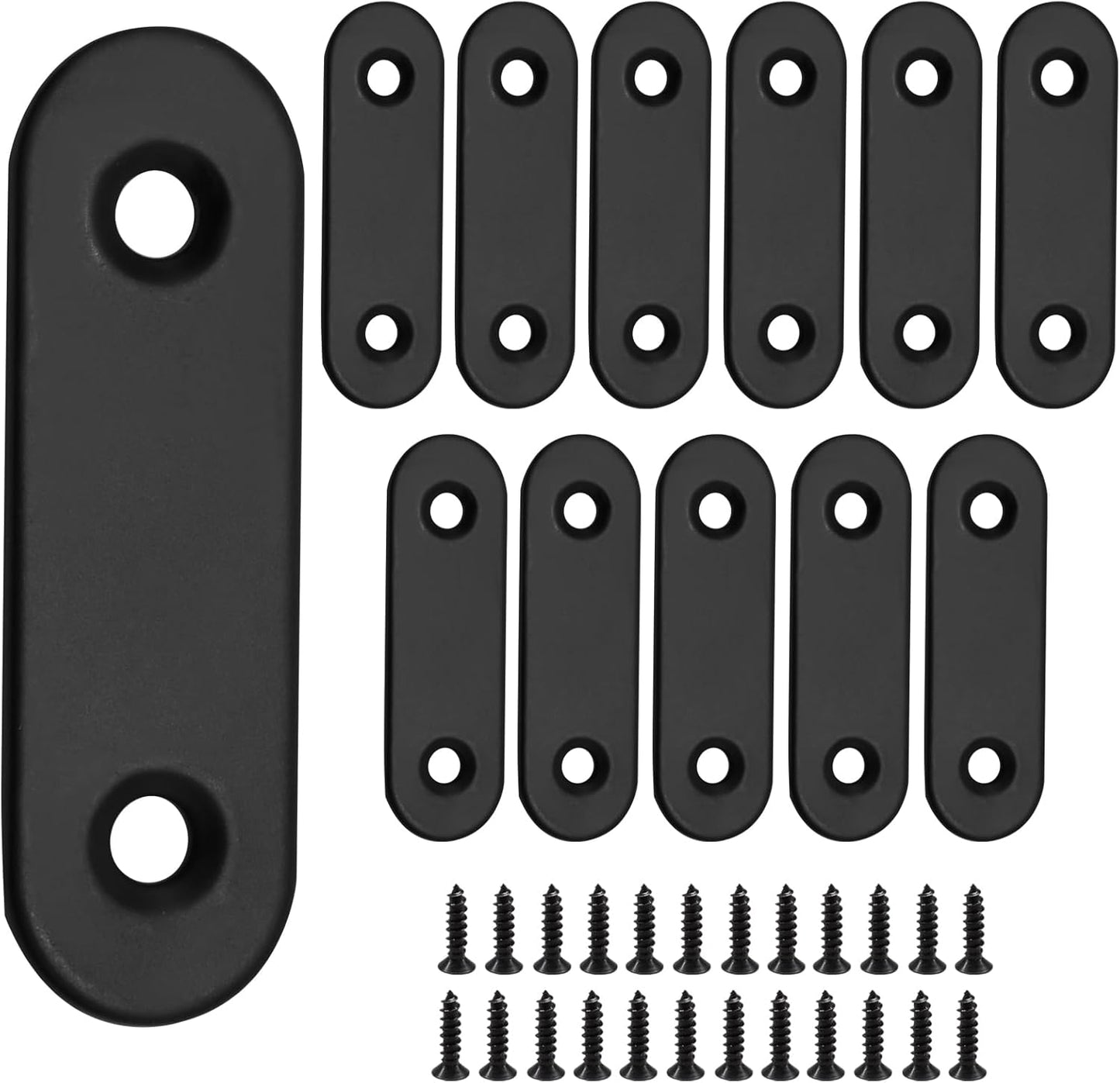 Set 12 Brackets Acero Inox Negro 2pulg Refuerzo Muebles