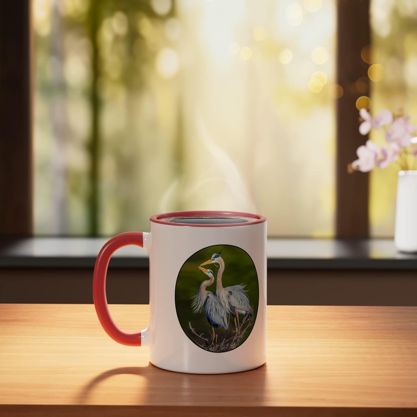Taza Cerámica Gran Heron Rojo/Blanco