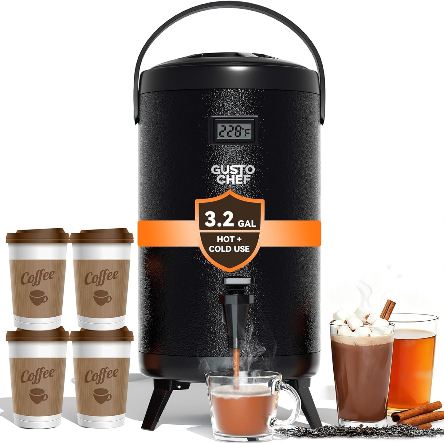 Dispensador bebidas 3gal acero inox triple capa