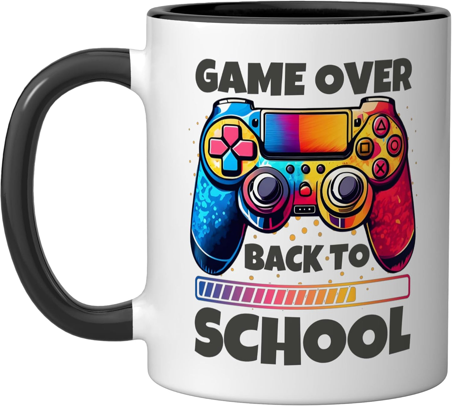 Mug cerámico para controlador de juegos niños Game Over Back To School