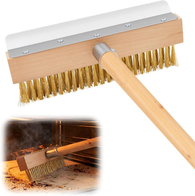 Cepillo horno pizza 37pulg madera con raspador acero