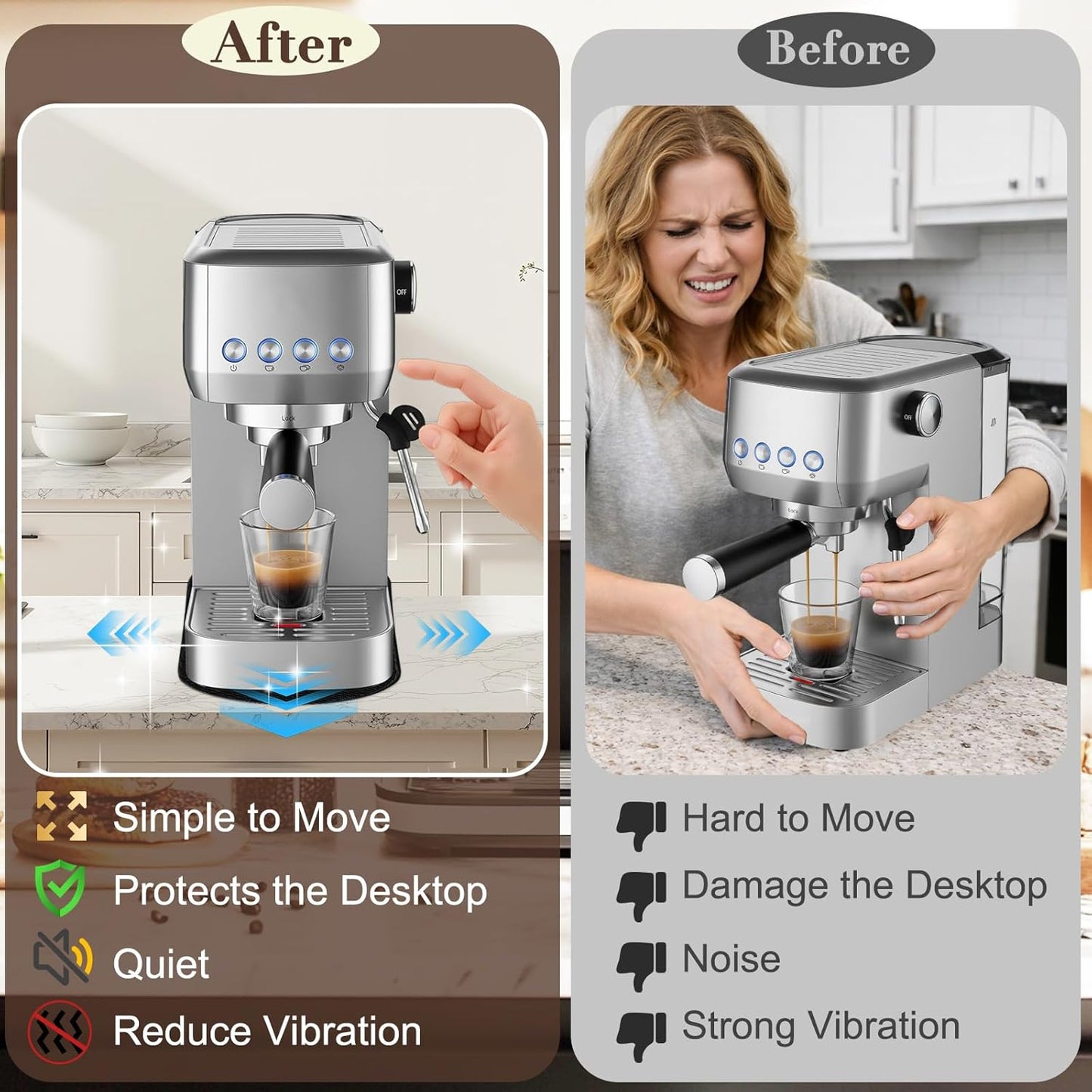 Alfombrilla deslizante para cafetera espresso CASABREWS 3700