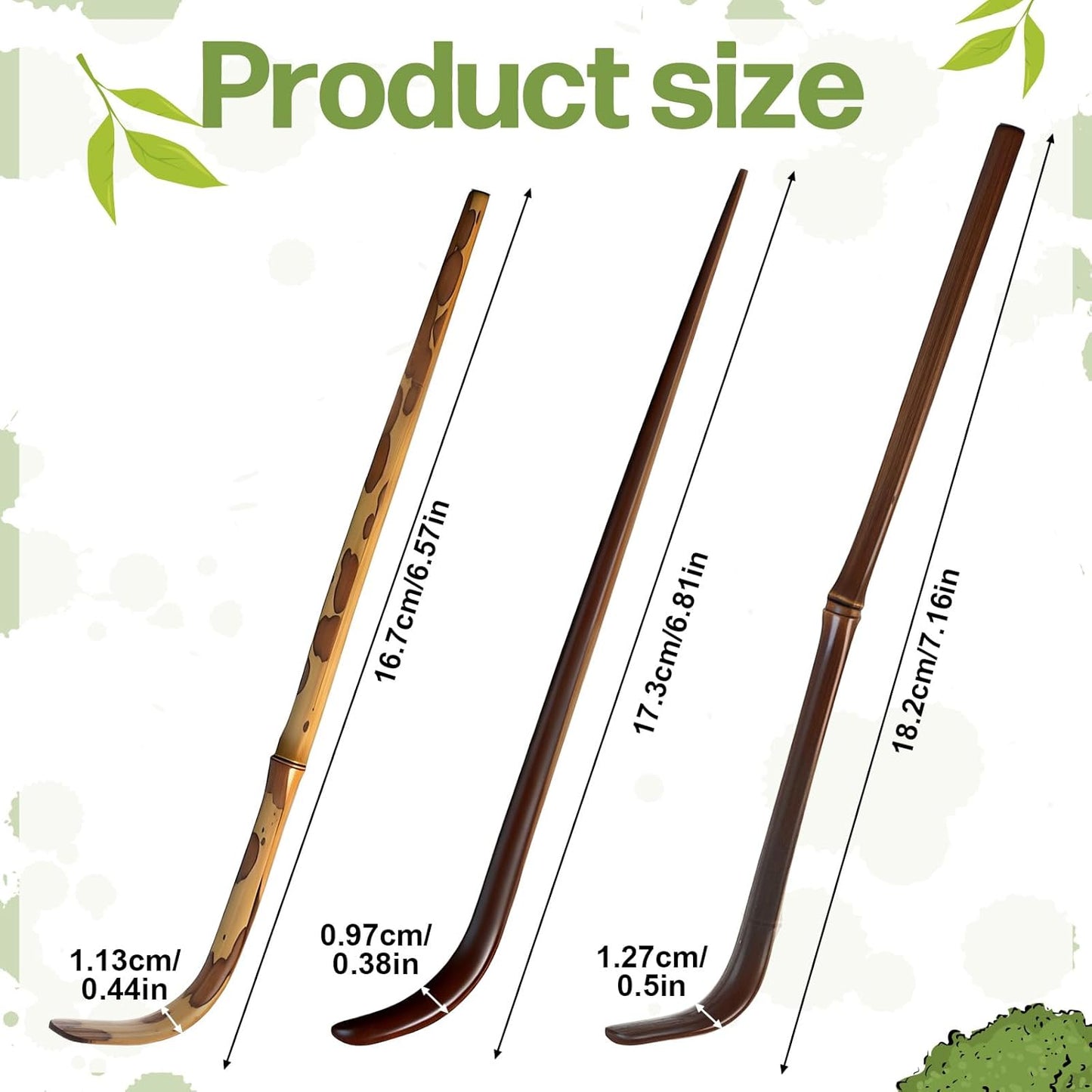 Set 3 cucharas bambú para ceremonia té matcha