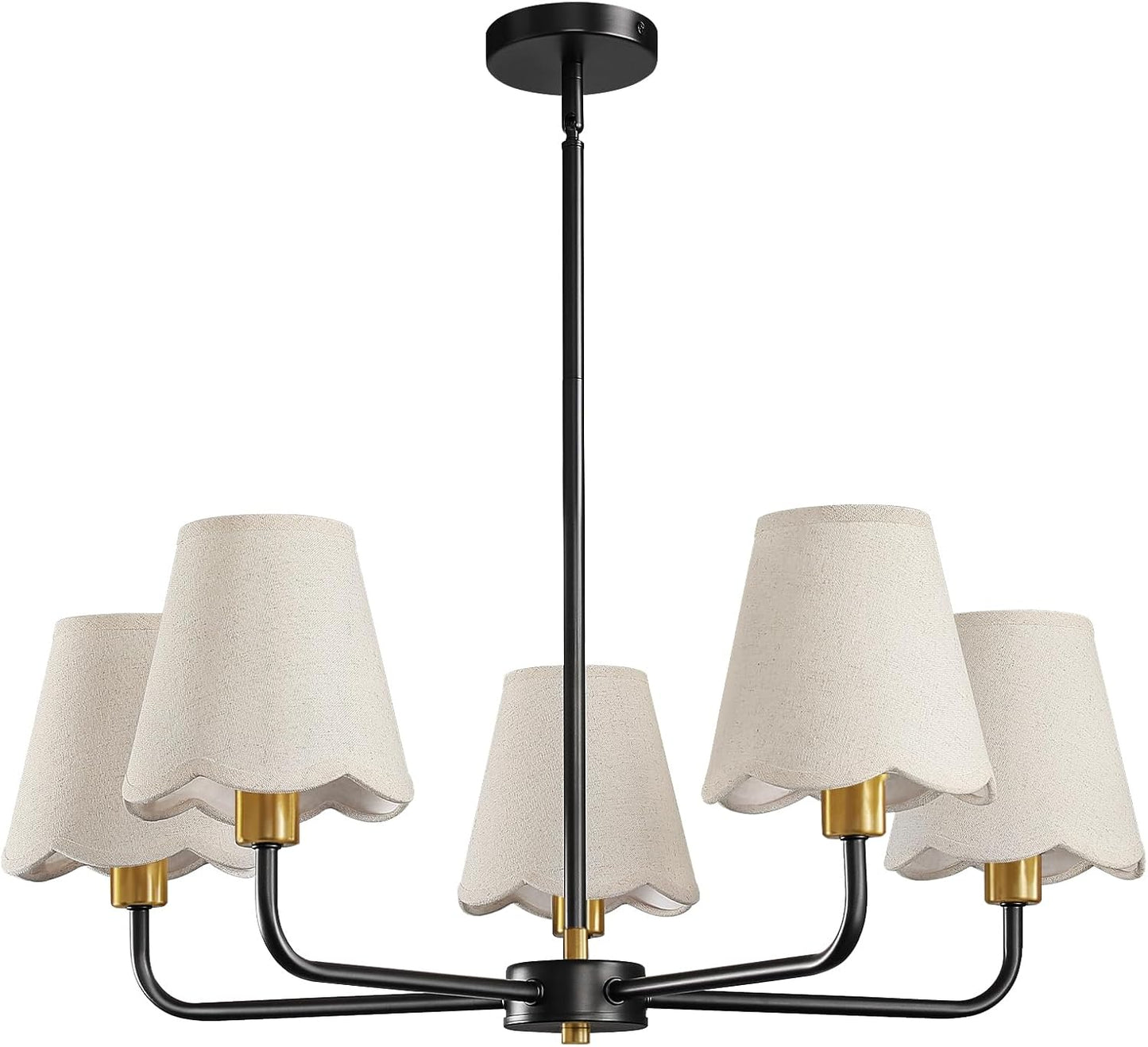 Candelabro 5 luces negro dorado moderno comedor cocina dormitorio