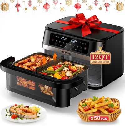 Freidora aire doble cesta 12qt panel digital
