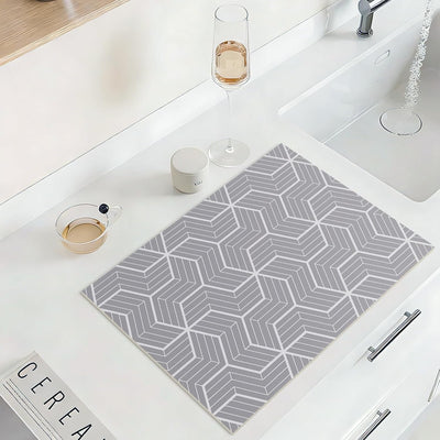 Tapete absorbente encimera cocina baño mascotas hexagonal gris