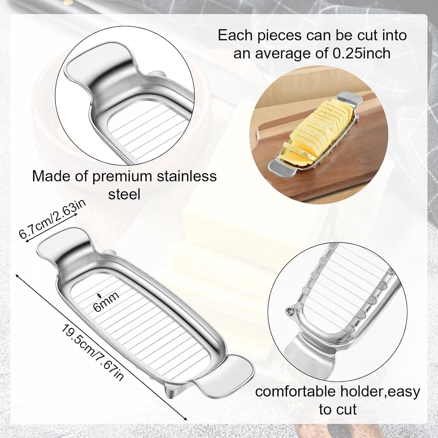 Cortador mantequilla acero inox 0.236pulg multiuso