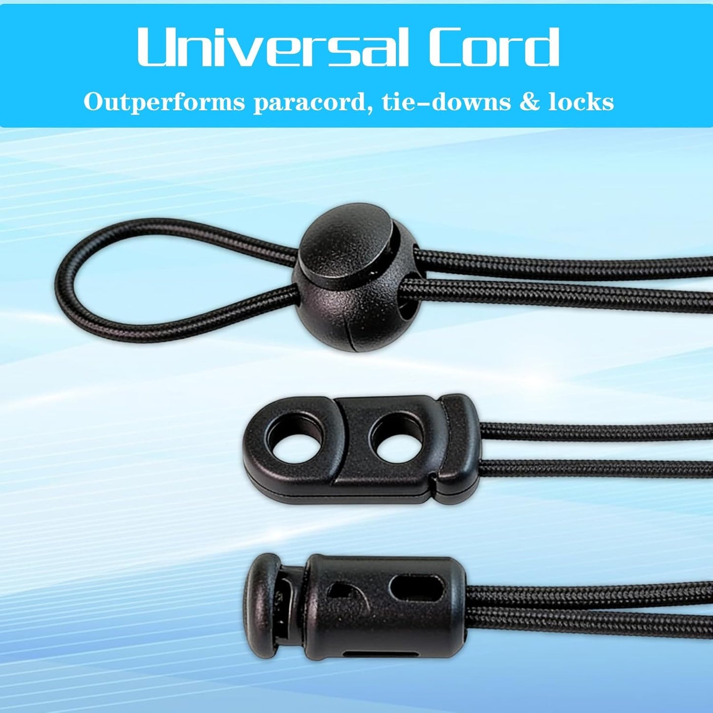 Cordón elástico redondo negro 1/8pulg 11yd para bicicleta