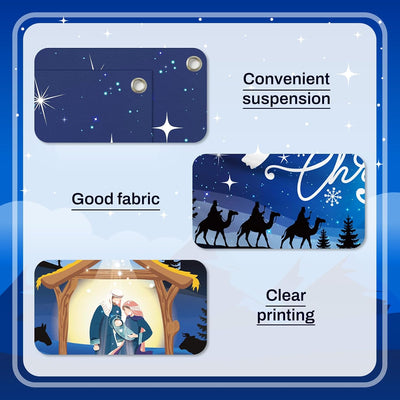 Pancarta Navidad pesebre azul telón decoración pared 70.8x43.3pulg