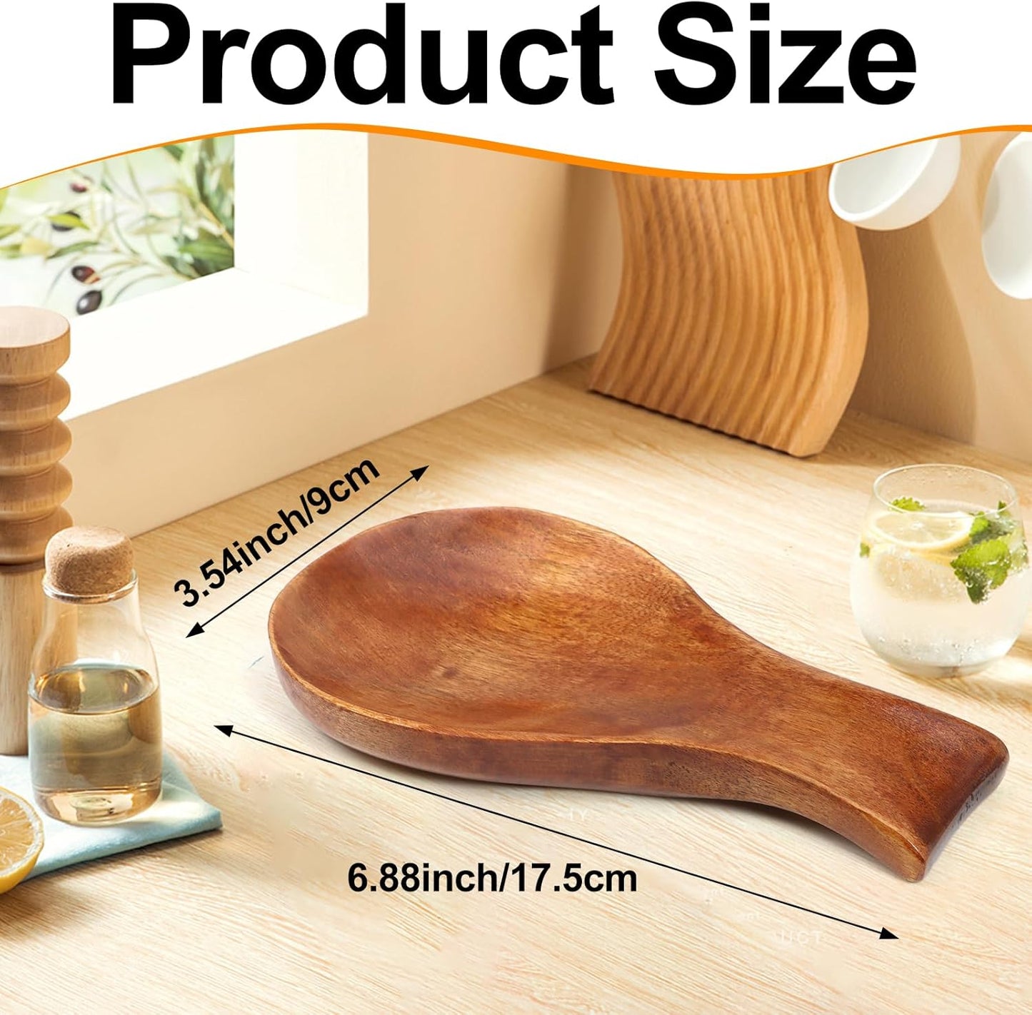 Cuchara de madera para encimera estilo moderno y rústico
