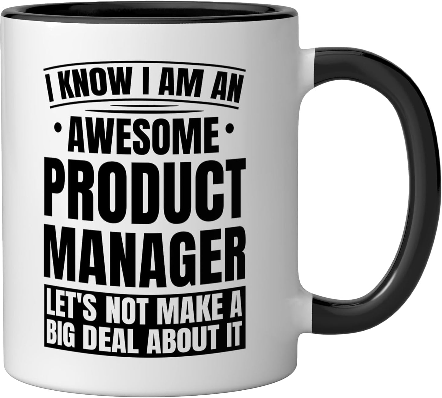 Taza cerámica para product manager en negro/blanco