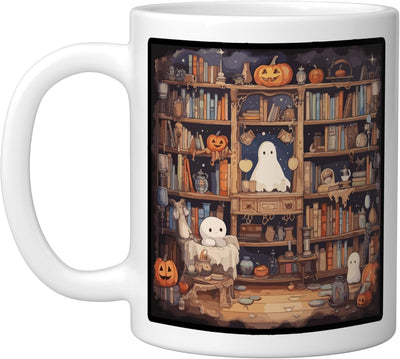 Taza Cerámica Halloween Fantasma Blanco