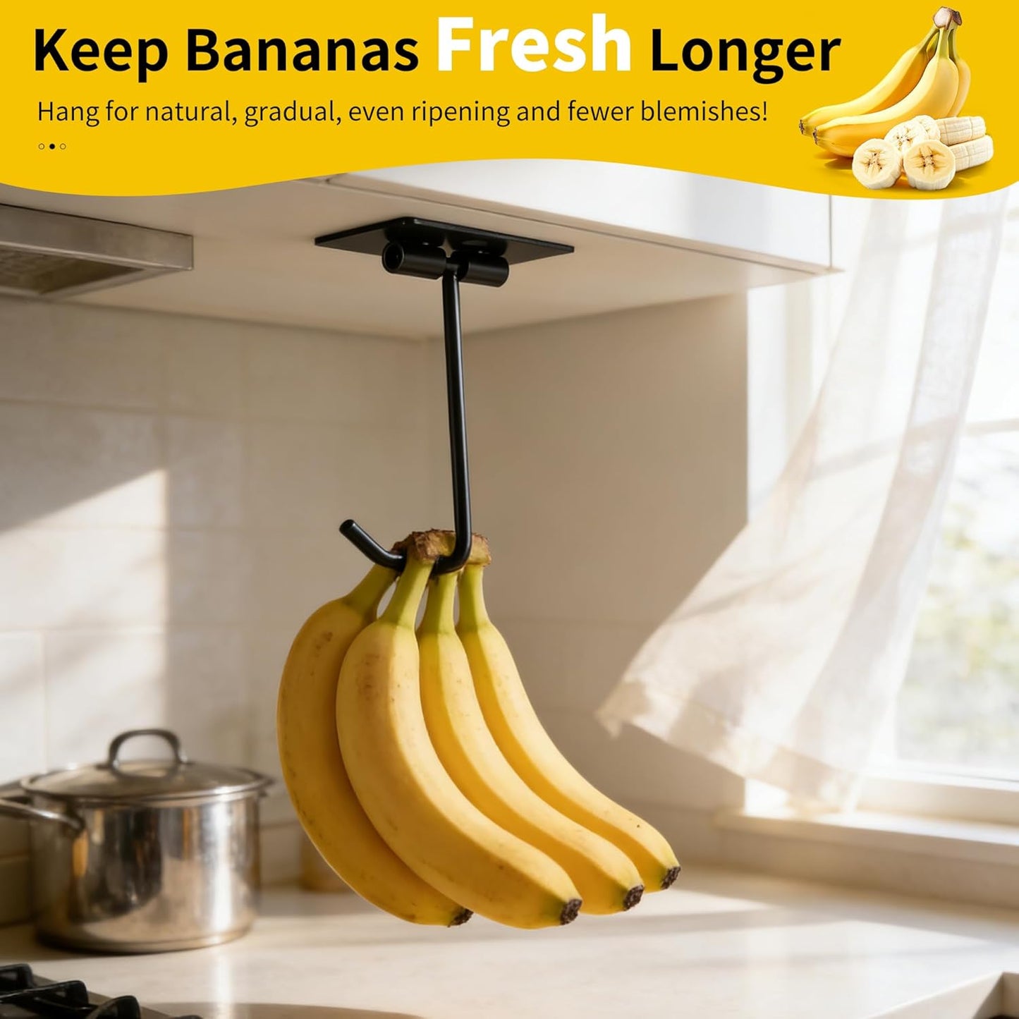 Gancho plátano acero inox plegable con cinta autoadhesiva