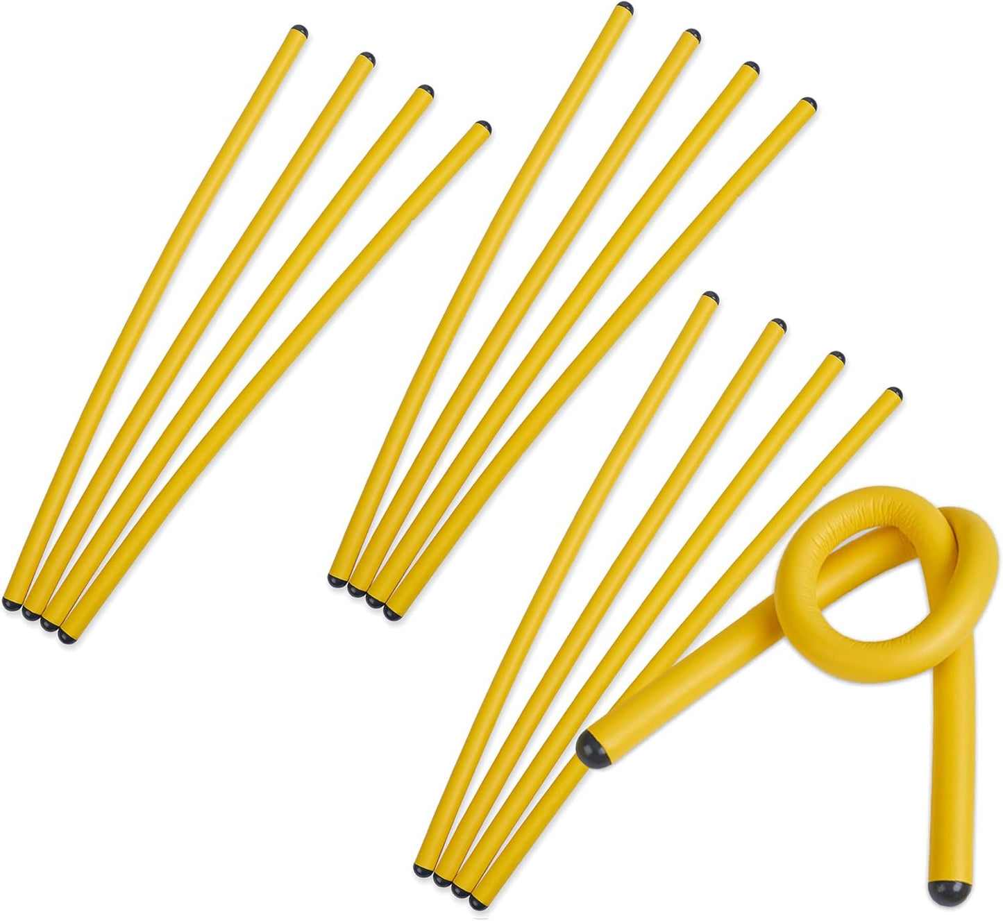 Lazos goma reutilizables 17pulg amarillo 12 pzas