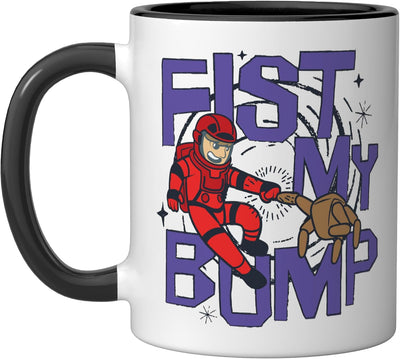 Taza de cerámica Fist My Bump negra y blanca