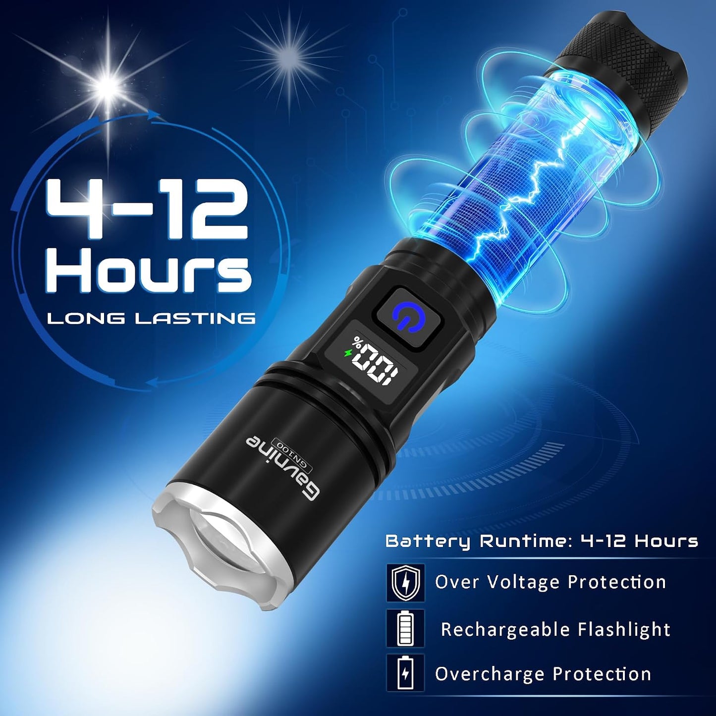 Pack 2 Linternas Recargables LED Alto Lumen 5 Modos