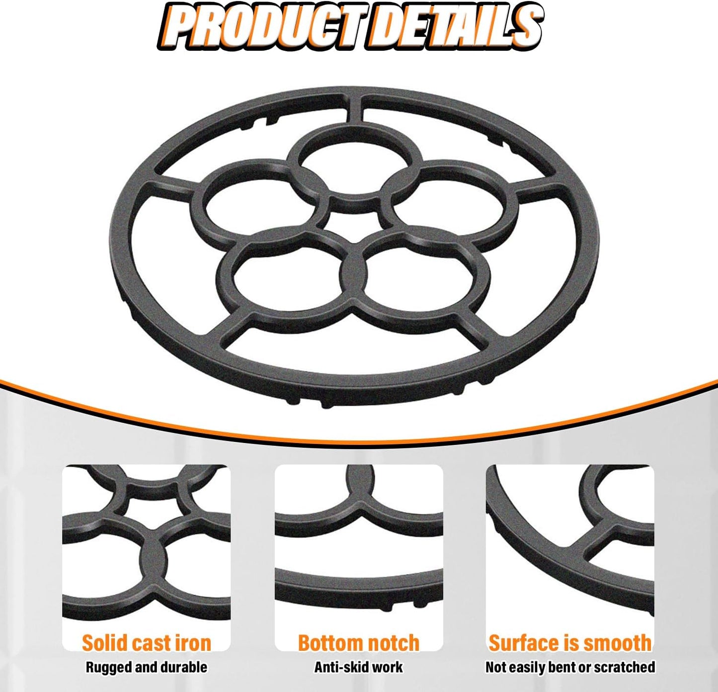 Reductor anillo gas soporte wok hierro fundido