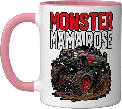 Taza cerámica para Mother's Day Monster Mama Rose rosa/blanca