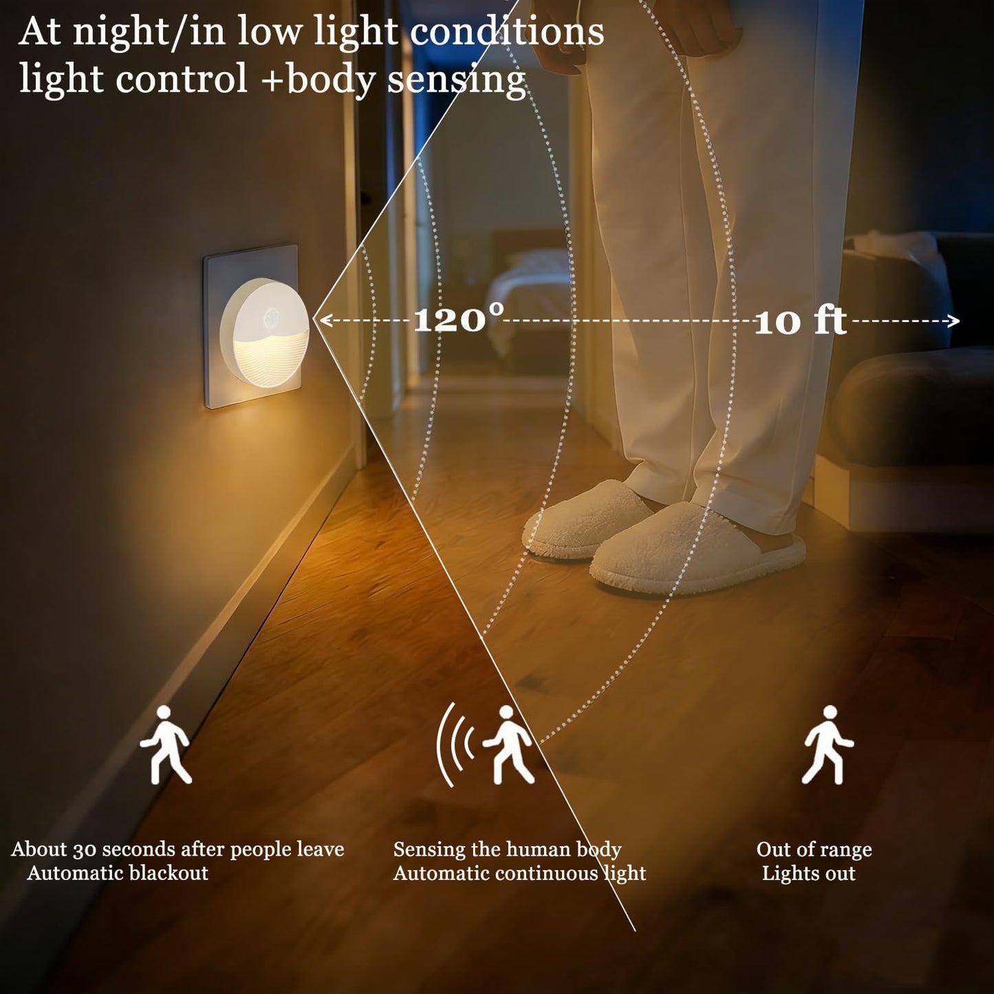 Luz Nocturna Sensor Movimiento LED Baño Dormitorio