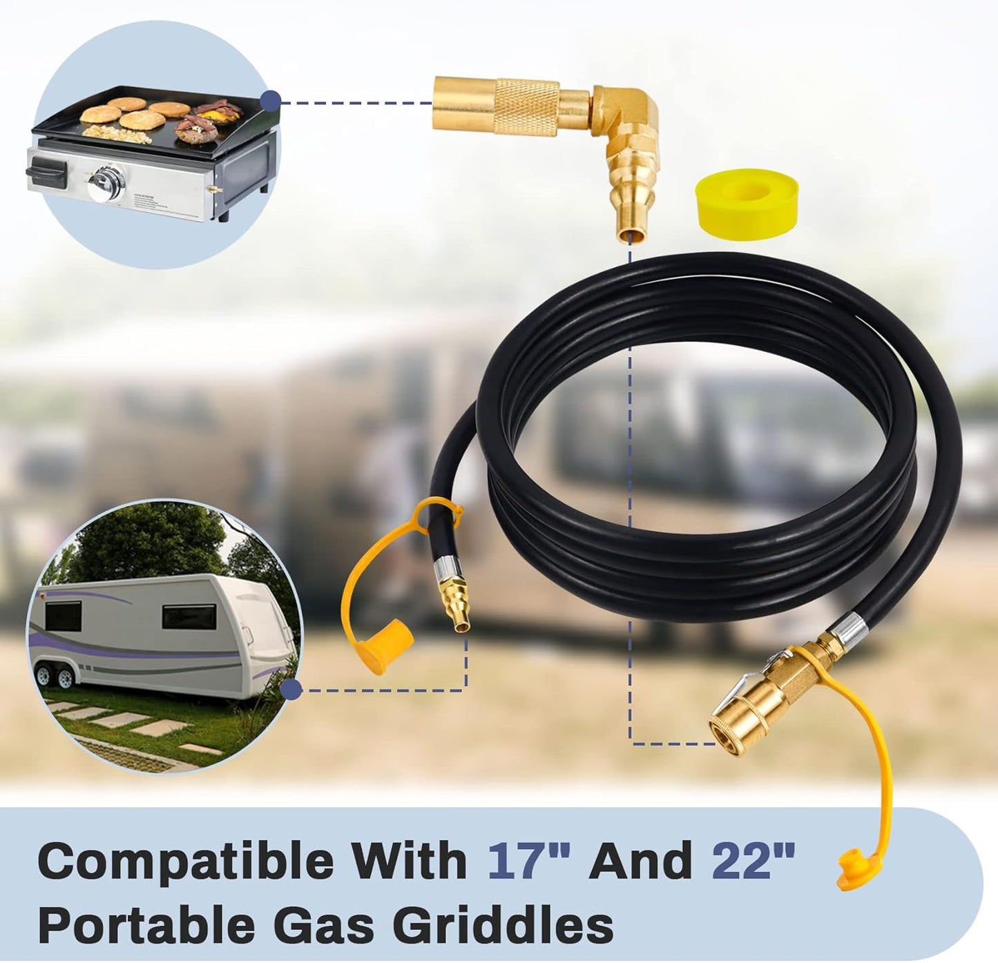 Manguera propano RV conexión rápida 12ft adaptador codo Blackstone