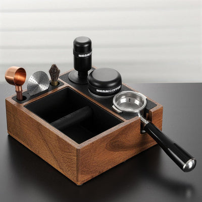Caja nogal soporte apisonador Breville cafetera espresso