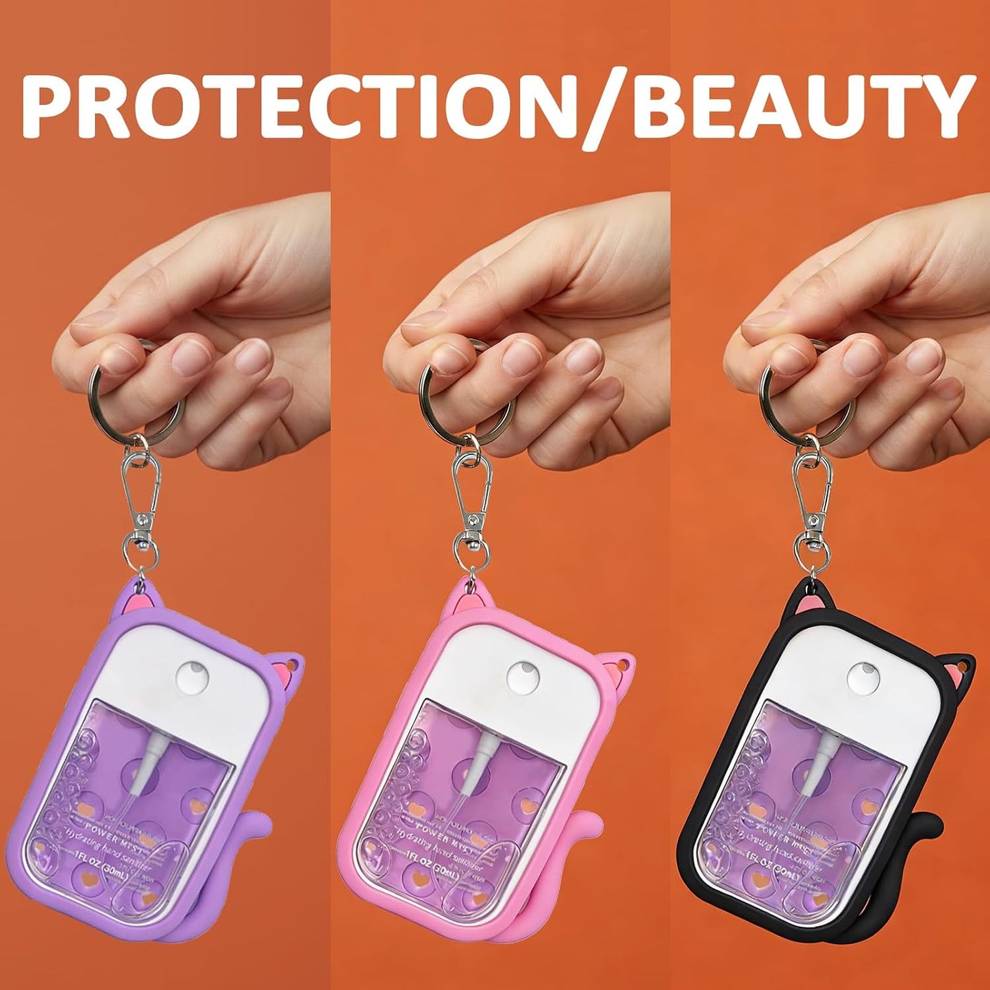 Funda silicona gato Touchland con llavero y dijes rosa