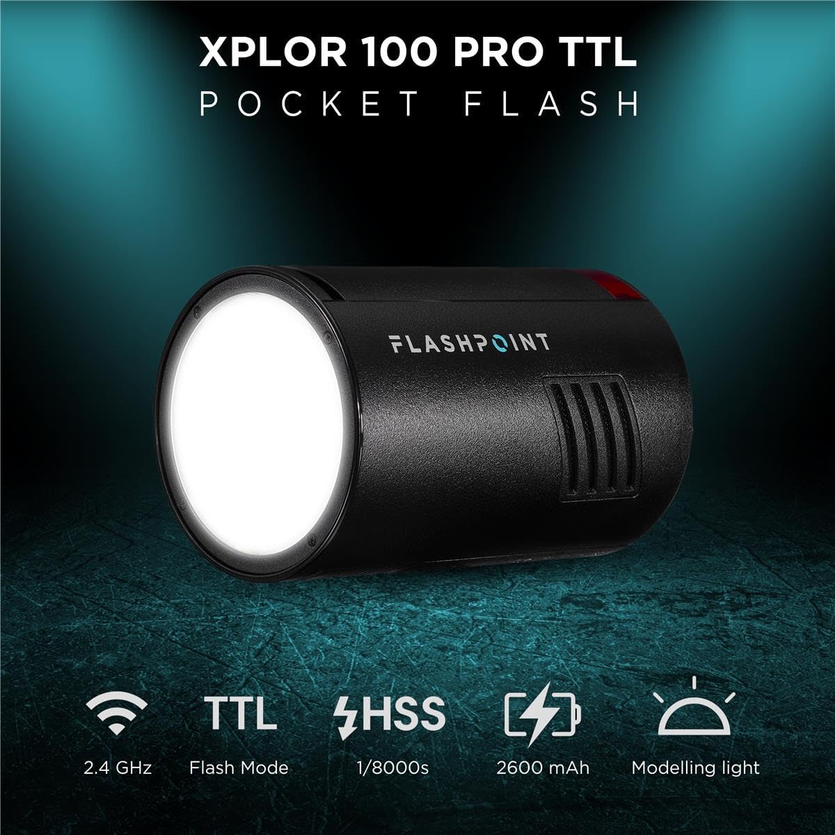 Luz portátil XPLOR 100 Pro TTL 100W 2.4G HSS negro
