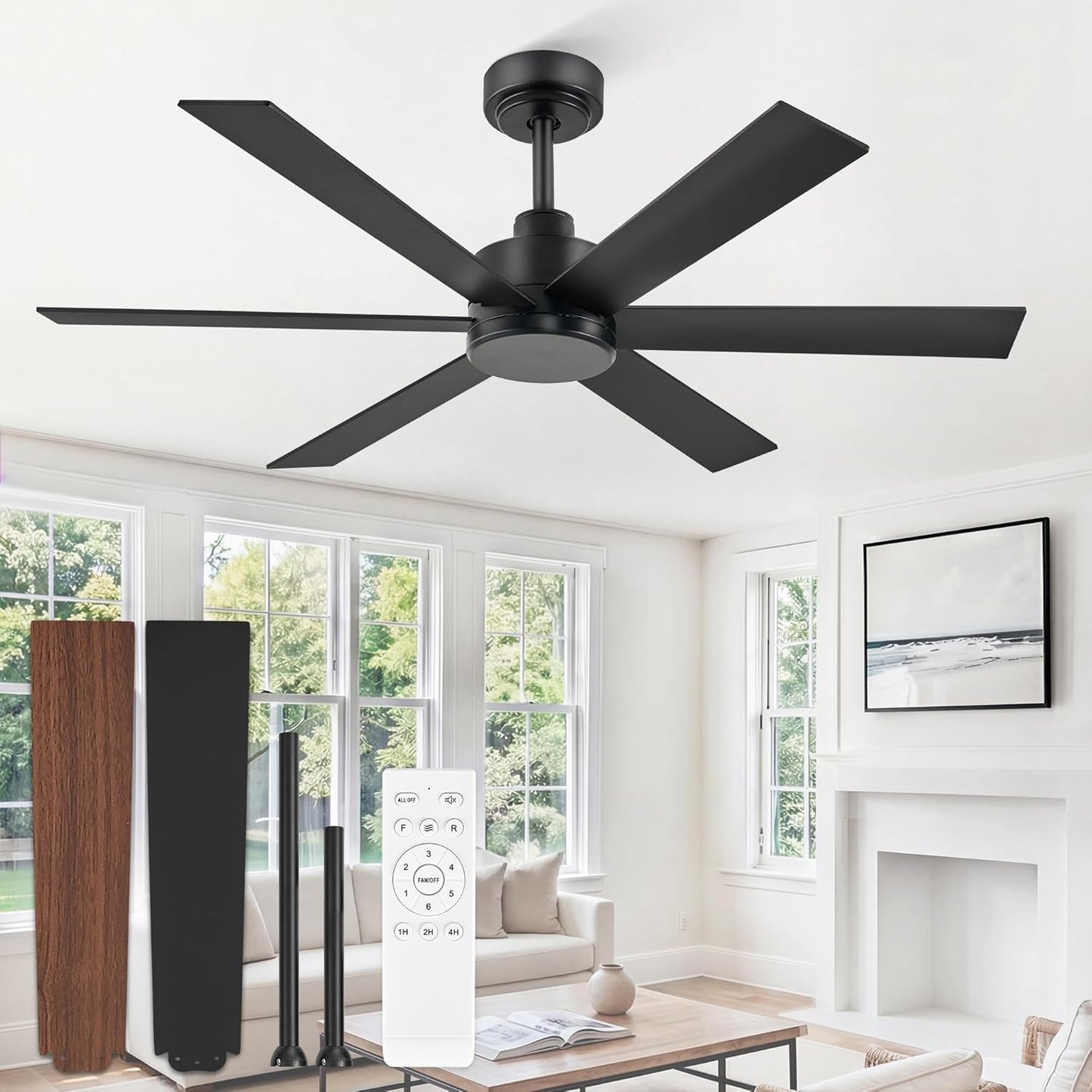 Ventilador techo 48pulg 6 aspas motor DC silencioso