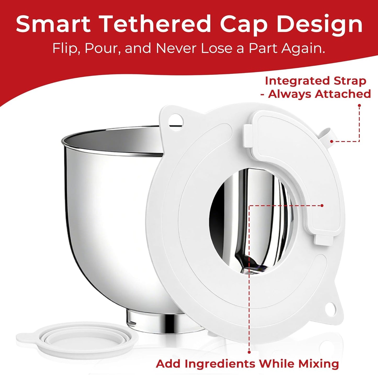 Protector de vertido de silicona para batidora KitchenAid 4.5-5 cuartos