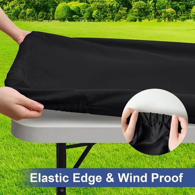 Paquete 8 mantel poliéster elástico impermeable 6ft negro