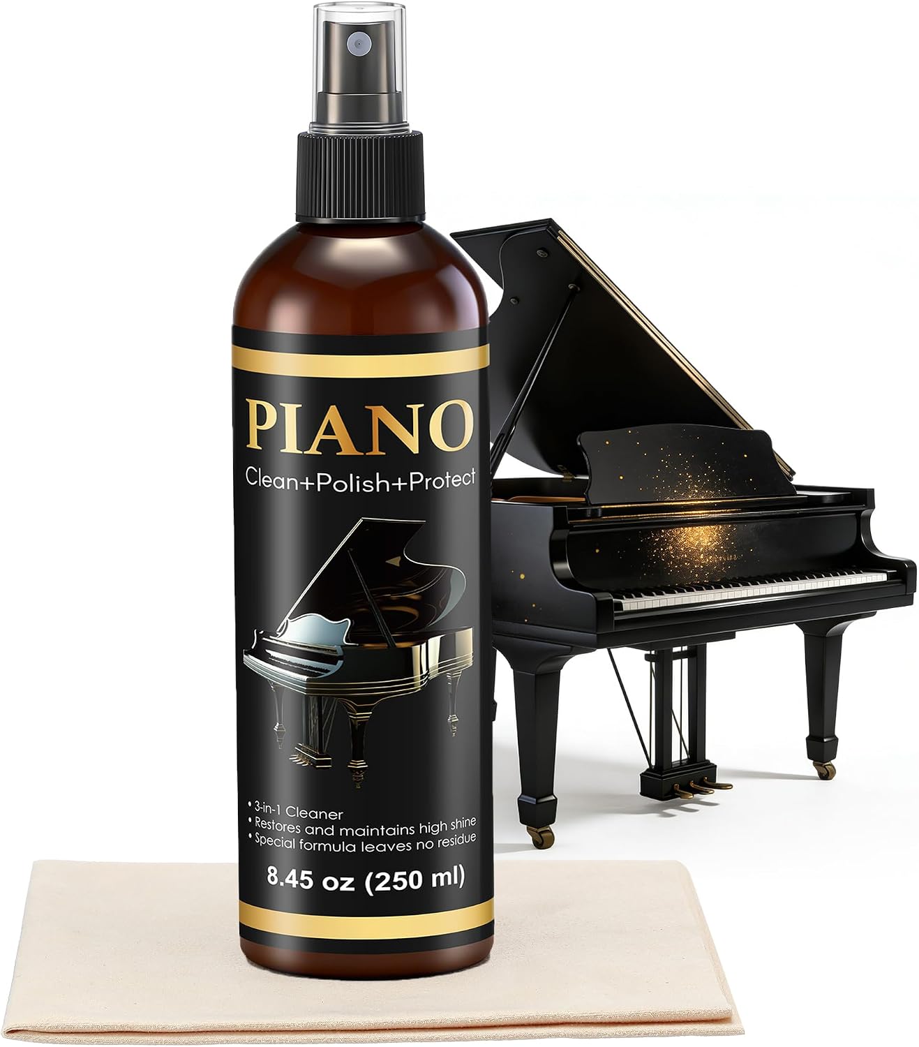 Spray limpiador piano paño microfibra 8.45oz