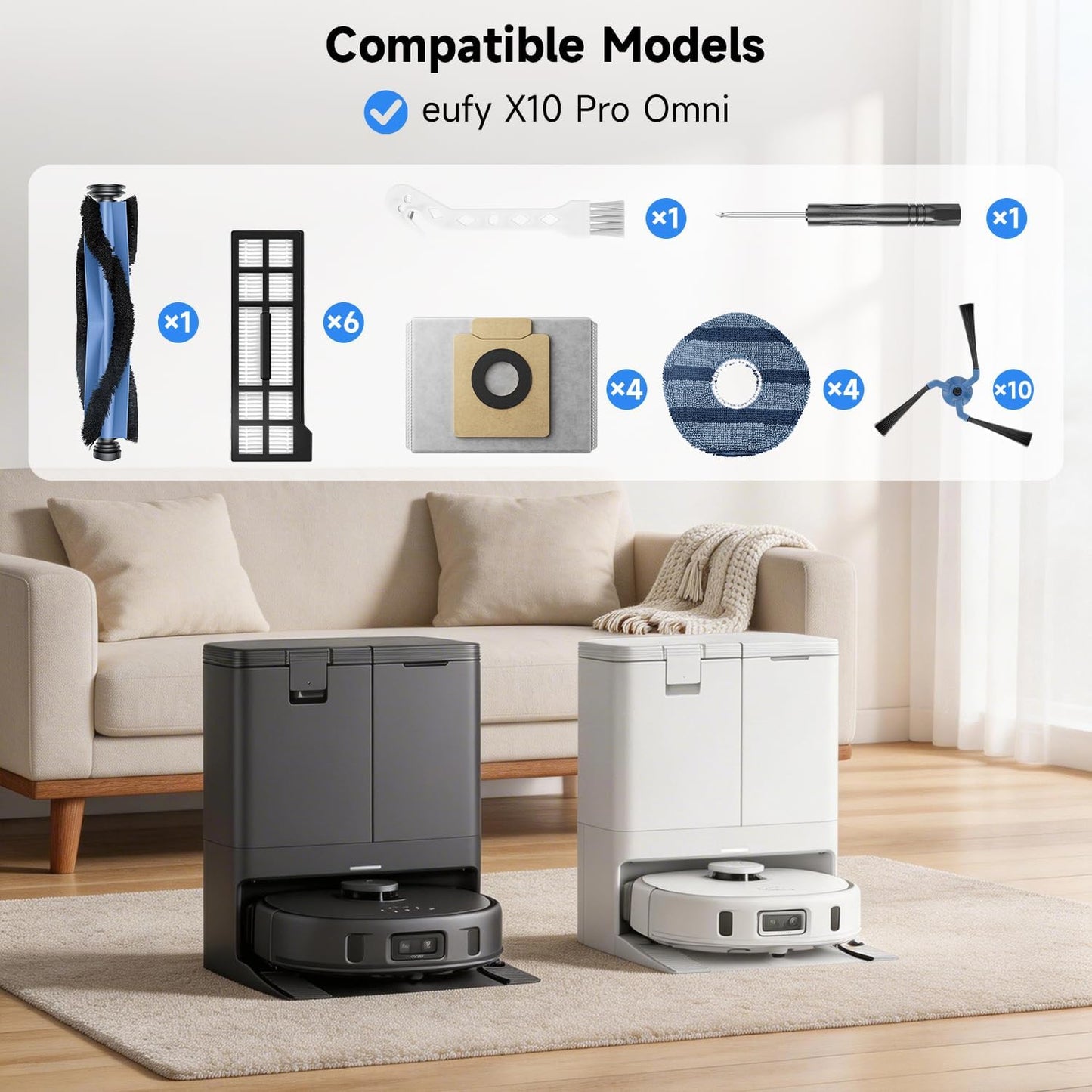 Accesorios aspiradora robot cepillo rodillo HEPA trapeador lateral