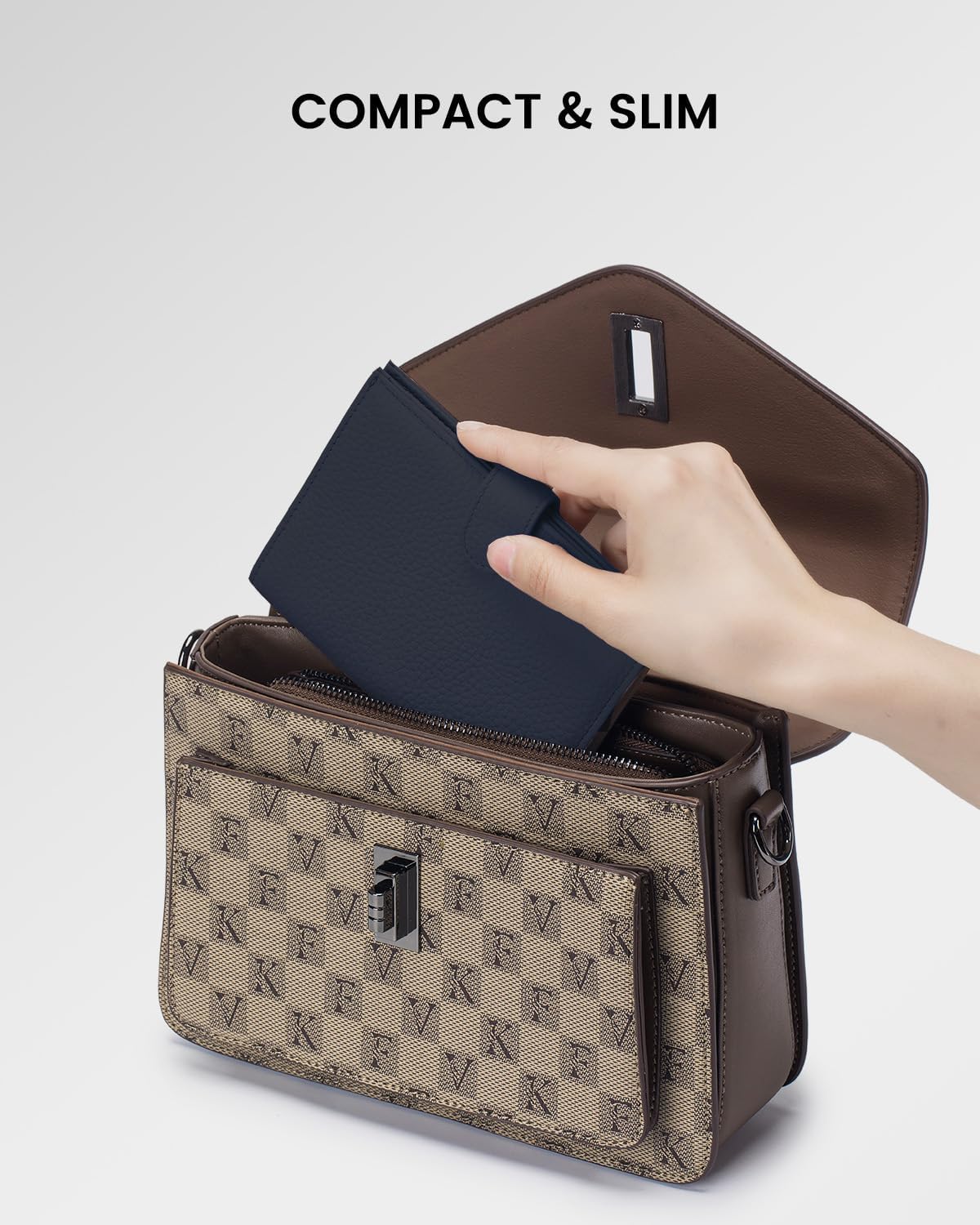 Cartera viaje RFID cuero mujer con ranuras SIM y bolsillo monedas