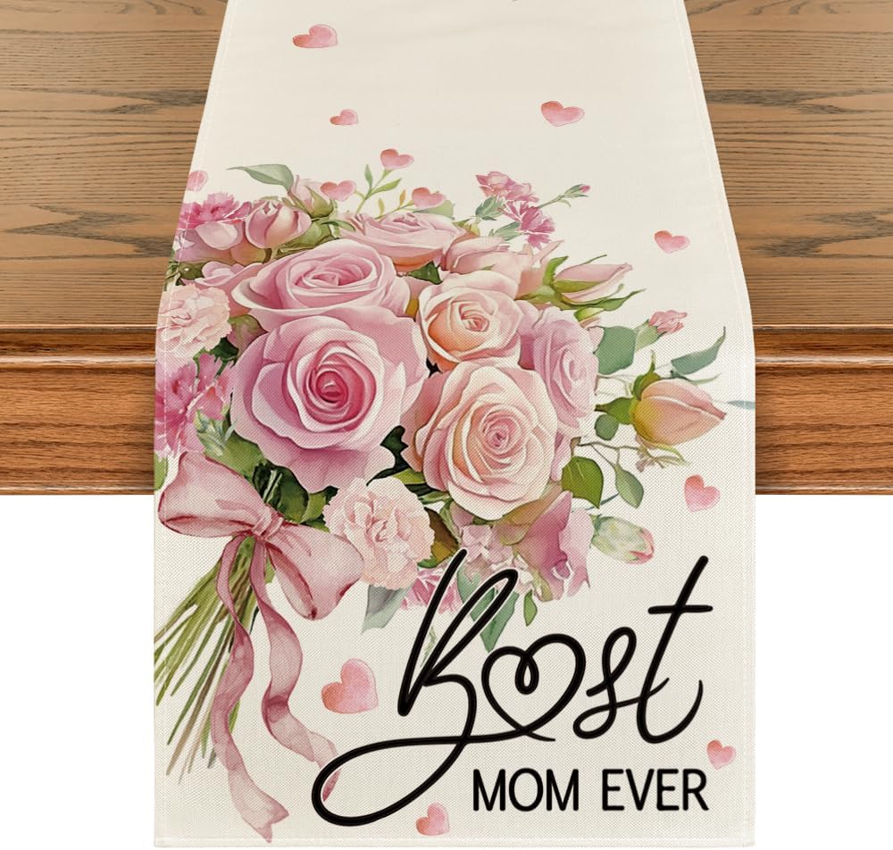 Camino de mesa Artoid Mode diseño floral para día de la madre