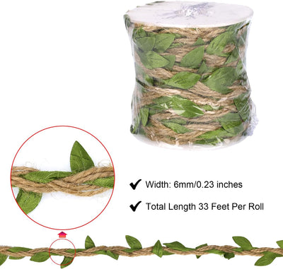 Cordel yute cinta hojas verdes 33ft jardinería manualidades