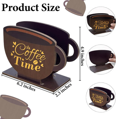 Taza café madera servilletero mesa cocina dispensador pañuelos