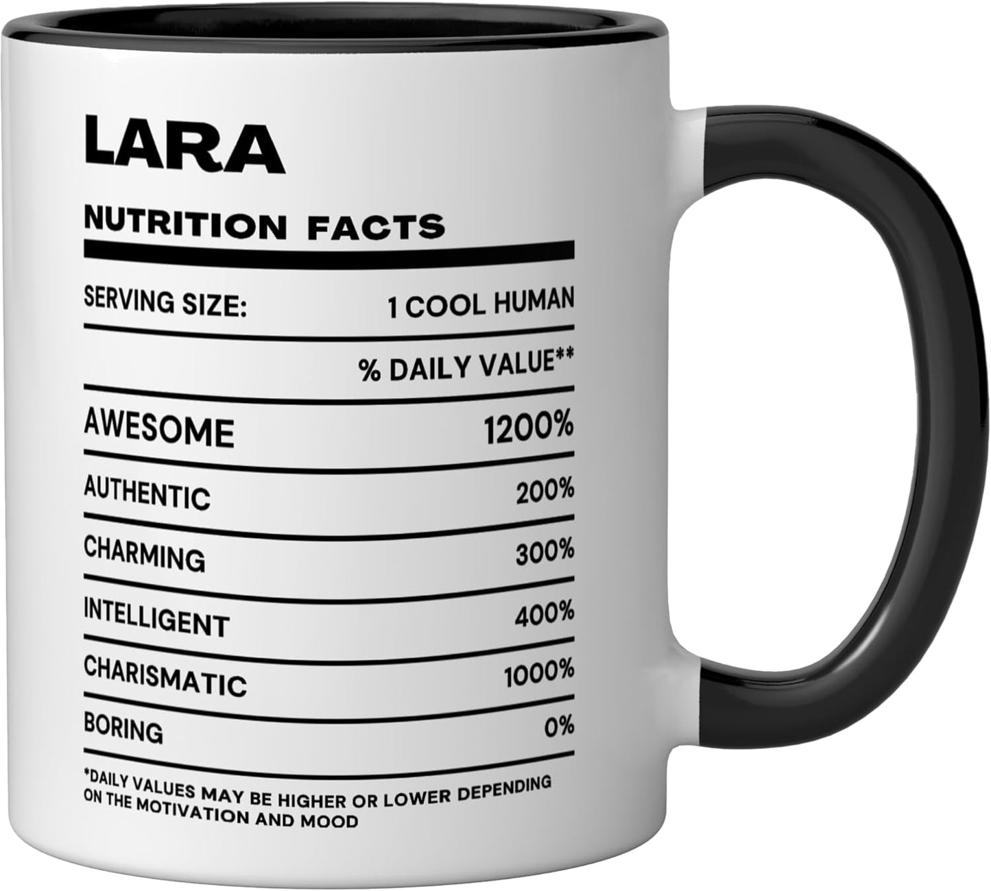 Taza Cerámica con Nombre Blanco Negro