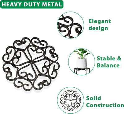 Soporte plantas 8pulg metal diseño pergamino decorativo jardín