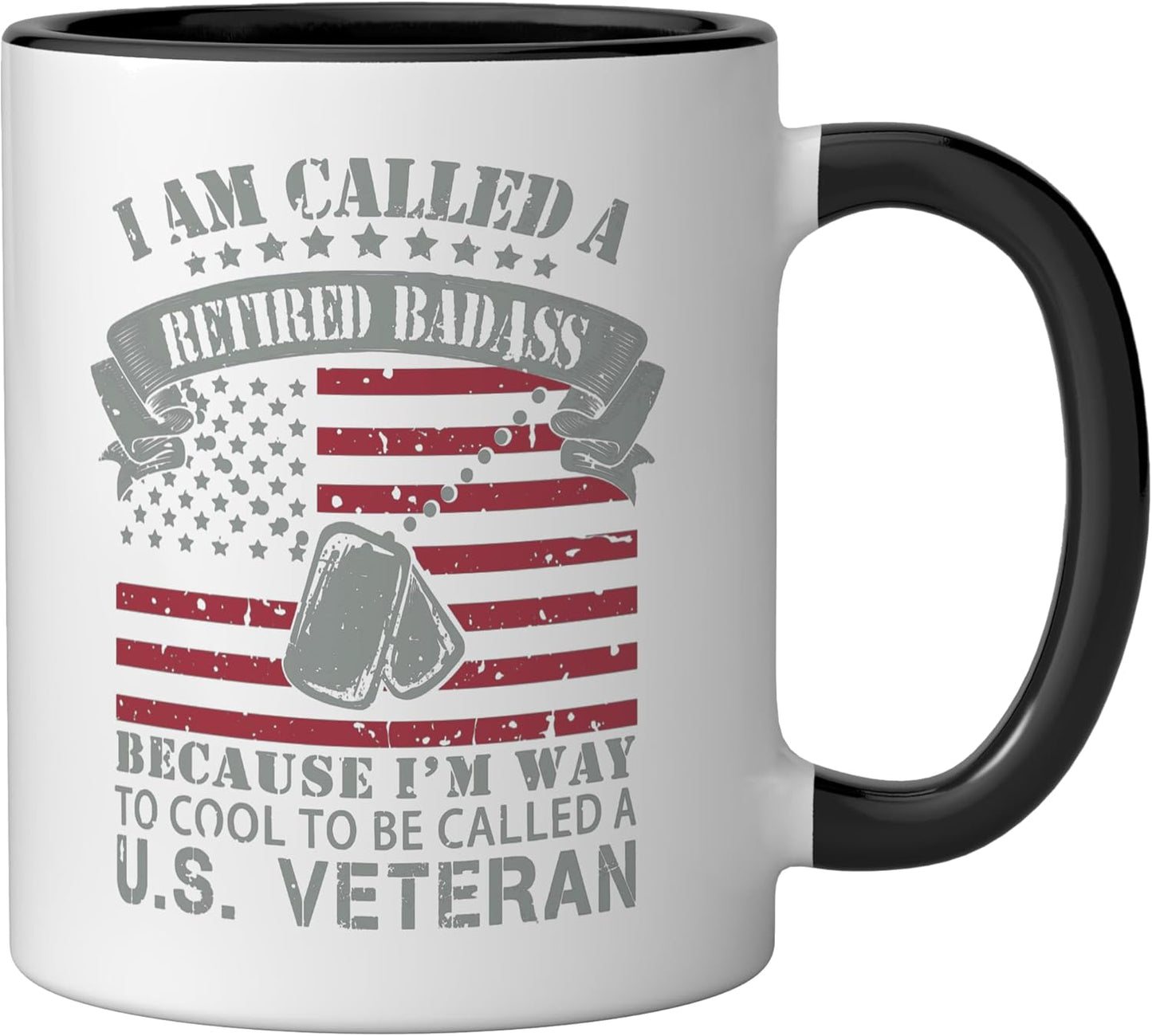 Taza Cerámica Negro/Blanco Retirado Badass