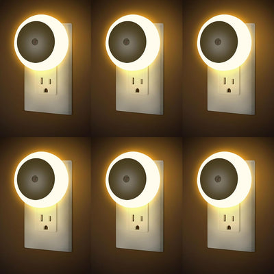 Luz Nocturna LED Sensor Automático Pared Pack 6 Blanco Cálido