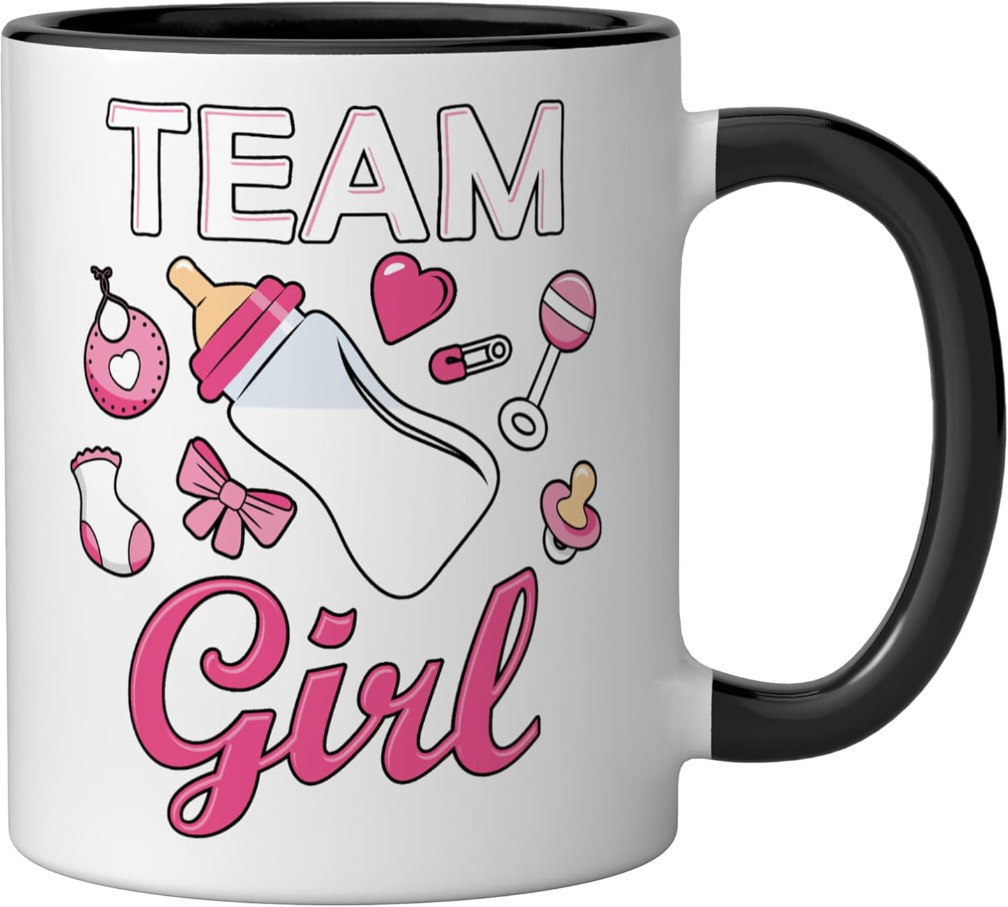 Taza cerámica para revelación de género rosa equipo bebé