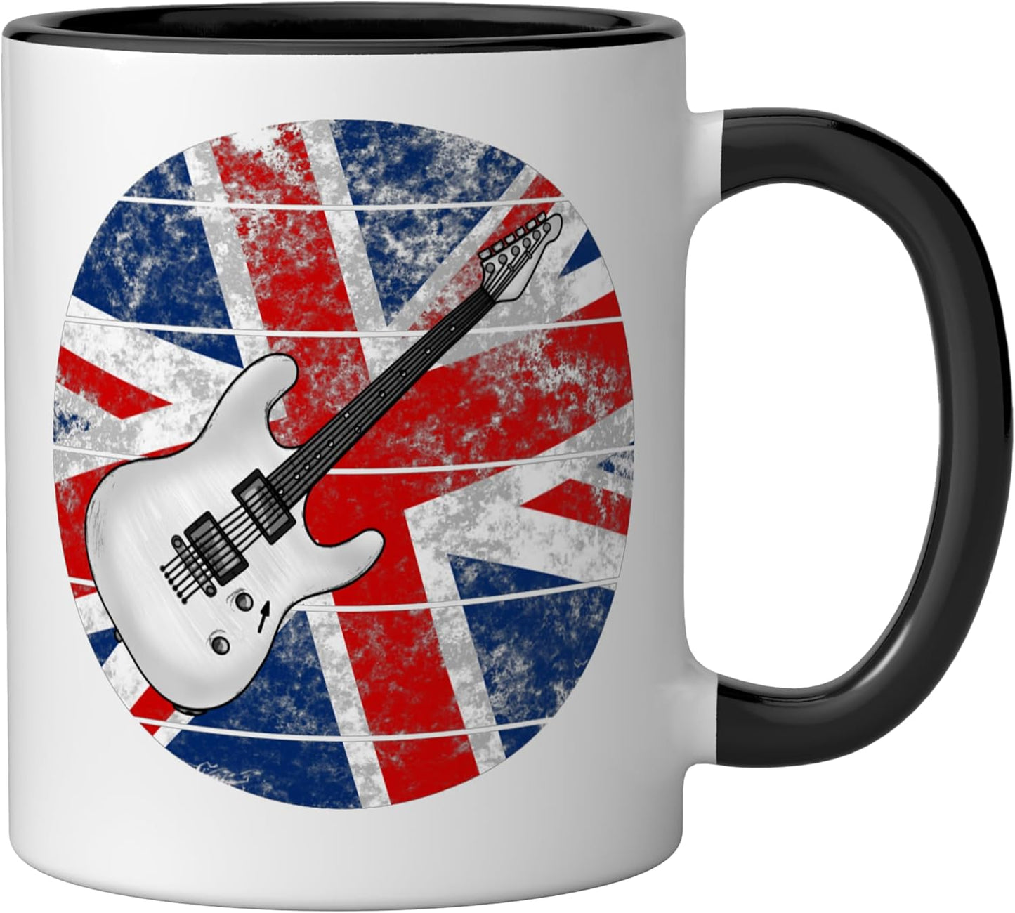 Taza cerámica bandera del Reino Unido para guitarra eléctrica