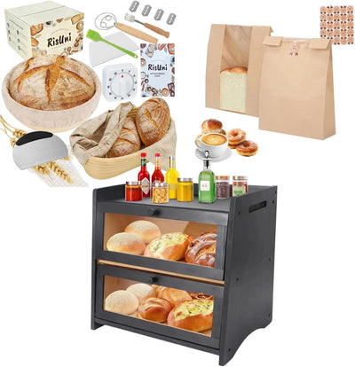 Kit pan artesanal set 15 pzas caja almacenamiento bolsas kraft
