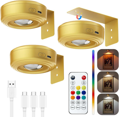 Luces magnéticas recargables para pared con control remoto RGB