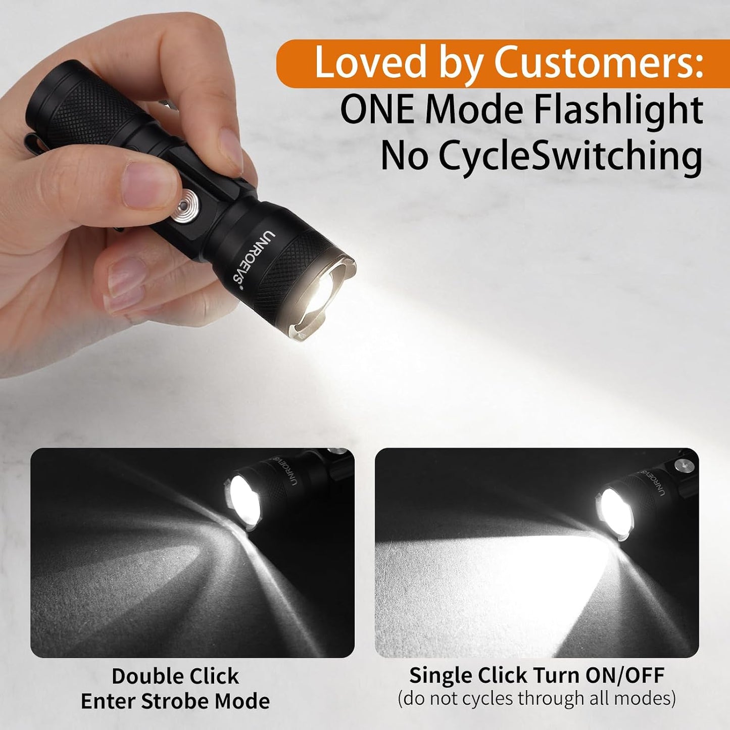 Luz de bolsillo recargable 1200 lúmenes con imán y clip compacto