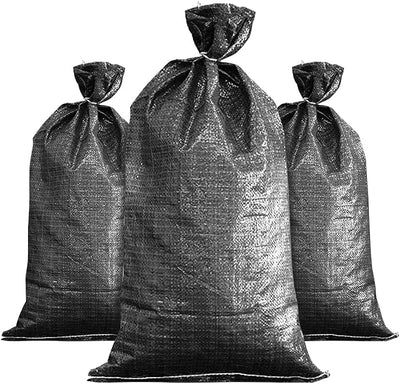 Bolsas arena negras vacías 16x25pulg proteccion inundaciones