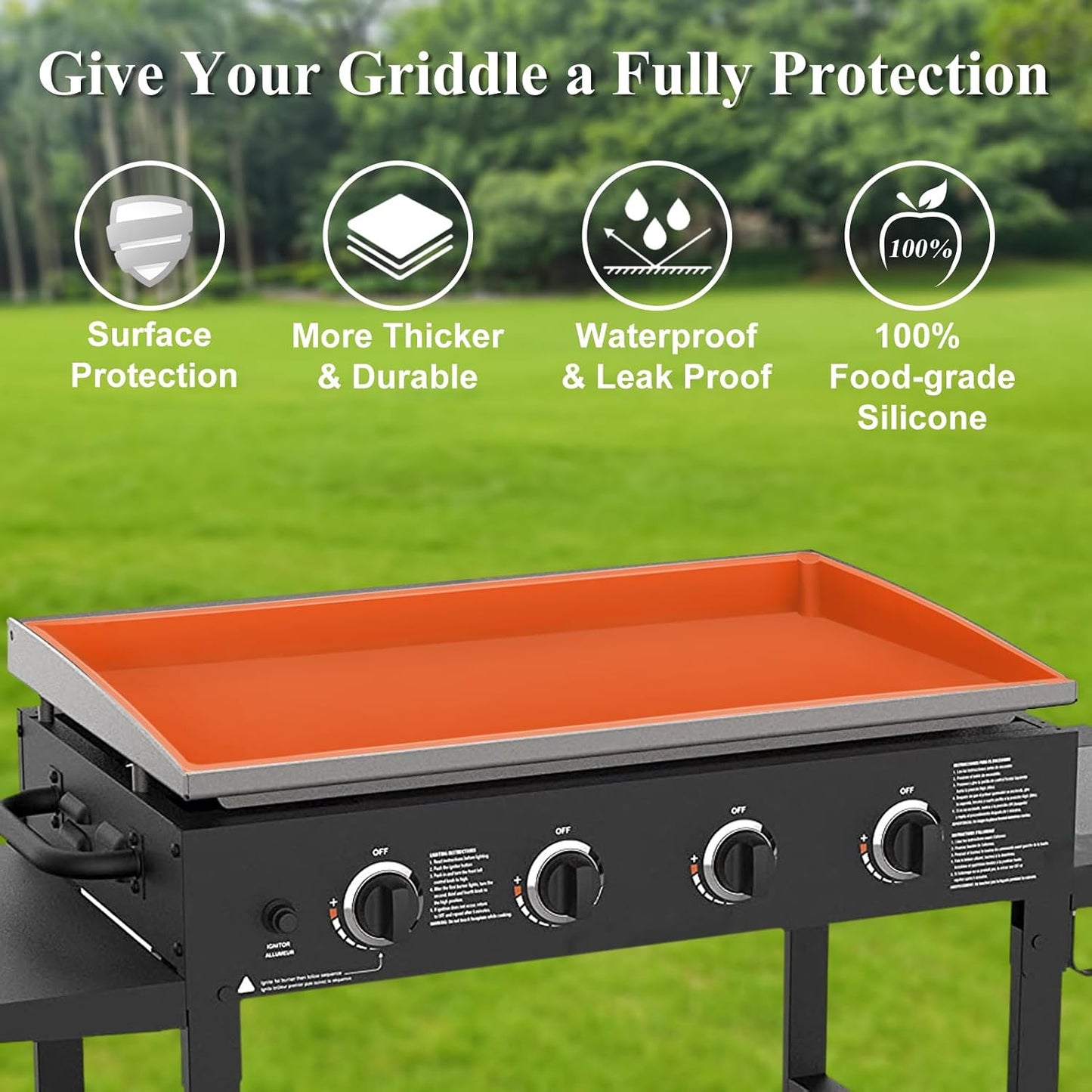Tapete silicona parrilla 36pulg Blackstone grado alimenticio gris
